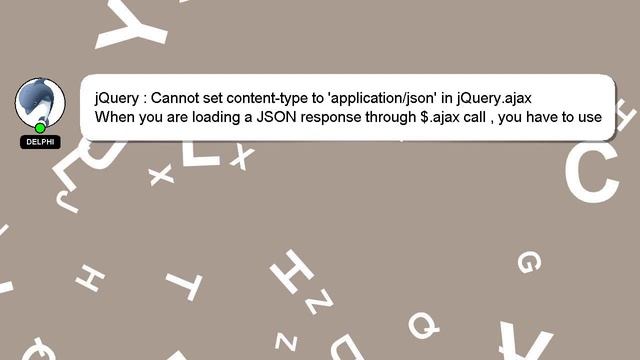 jQuery : Cannot set content-type to 'application/json' in jQuery.ajax смотреть онлайн