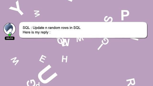 SQL : Update n random rows in SQL смотреть онлайн