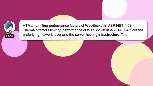 HTML : Limiting performance factors of WebSocket in ASP.NET 4.5? смотреть онлайн