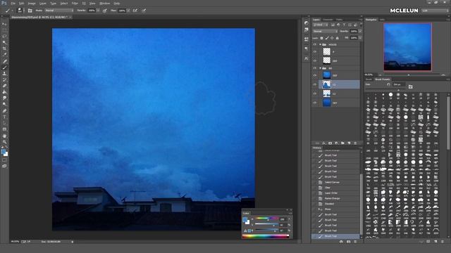 Photoshop Timelapse Painting - Anime Style Blue Evening Cloud смотреть онлайн