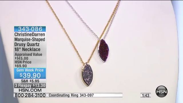 ChristineDarren MarquiseShaped Drusy Quartz 18" Necklace смотреть онлайн