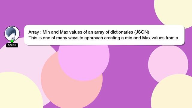 Array : Min and Max values of an array of dictionaries (JSON) смотреть онлайн