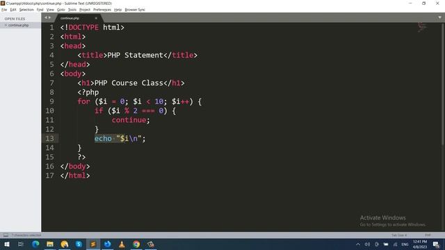 PHP continue statement in Urdu смотреть онлайн