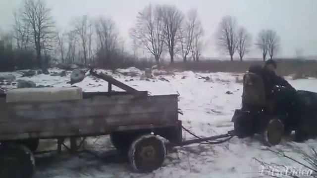 Минитрактор погрузка блоков . смотреть онлайн
