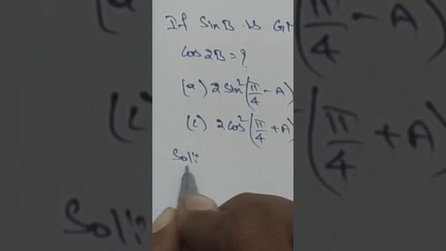 If sinB is geometric mean between sinA and cosA then cos2B=? смотреть онлайн