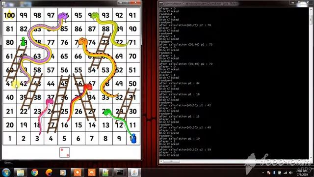 Snake and Ladder #2.Java Swing project (2players) смотреть онлайн