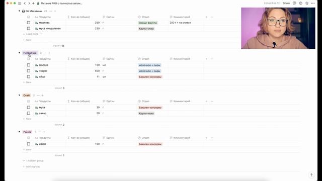 Notion. ? Планирование меню PRO с полностью автоматизированным списком покупок ?