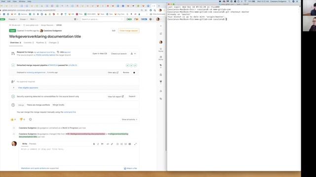 How to fix and solve a broken pipeline in a GitLab merge request (rebase using Terminal) смотреть онлайн
