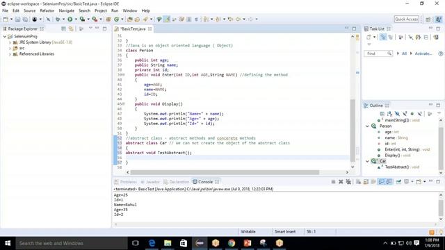 Selenium Part 9 Java Basics abstract class and interface смотреть онлайн