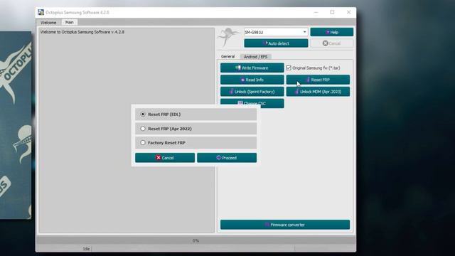 FRP Bypass with Octoplus Samsung Tool in EDL Mode! 🌐🔓 (720p60fps)