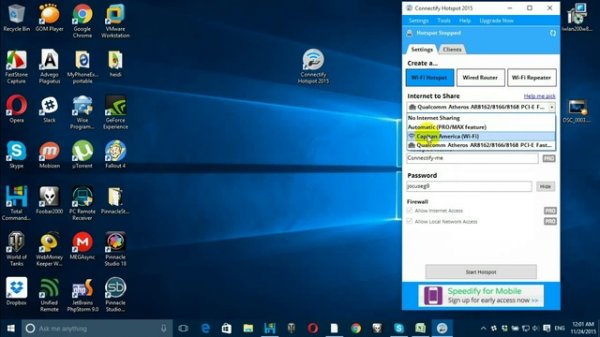 Kак настроить Connectify Hotspot 2015