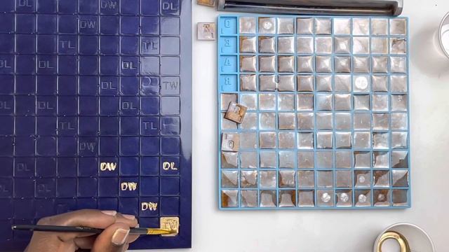 #155-Resin Scrabble game painting pieces смотреть онлайн