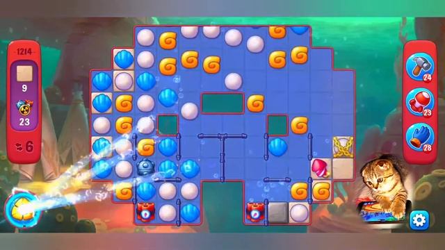 Fishdom 2022, No Boosters,  1214  Level  -  прохождение без бустеров,  1214  уровень.