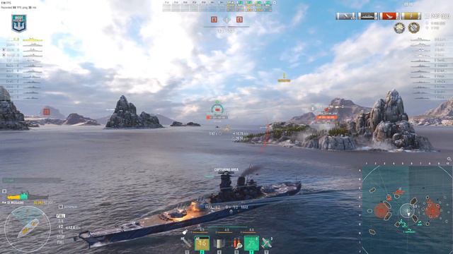 Battleship Musashi: Too strong on map Northern Waters - World of Warships смотреть онлайн