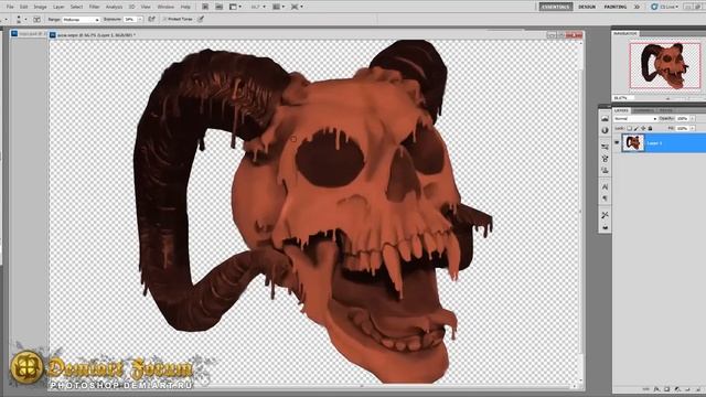Шоколадный череп — Урок Photoshop смотреть онлайн