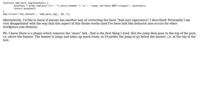 Wordpress: Bad "read more" behavior, trying to fix by inserting tag смотреть онлайн