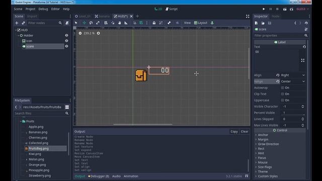 #13A - Tutorial Godot - Jogo de Plataforma 2D - HUD do jogo Parte 1/2 смотреть онлайн