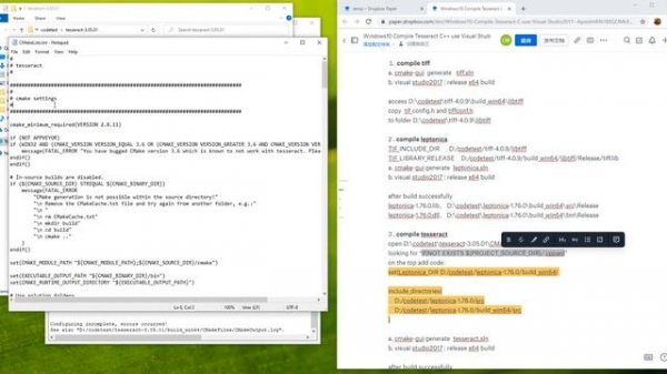 Tesseract C++ Compile use Visual Studio2017 on Windows10