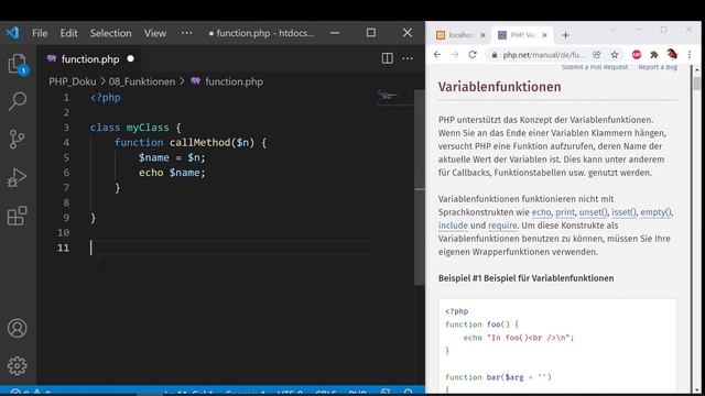 Funktionen: Rückgabewerte - Variablenfunktionen - Interne Funktionen [PHP 8 Doku - Sprachreferenz] смотреть онлайн