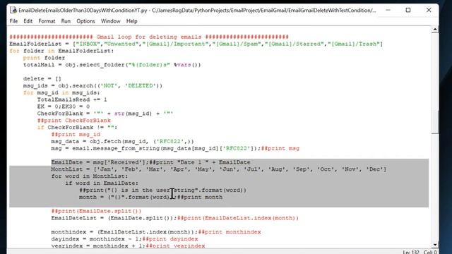 Python program that deletes Gmail emails older than 30 days with an additional four conditions. смотреть онлайн