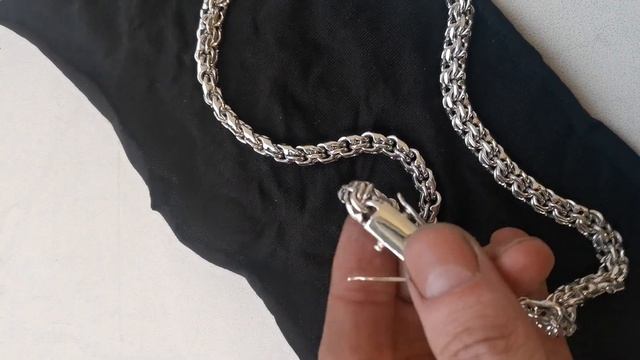 Ручная работа цепь бисмарк 60см, 106 гр серебро 925, плетение бисмарк, мужская цепь из серебра. смотреть онлайн