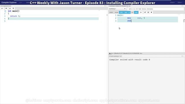 C++ Weekly - Ep 83 - Installing Compiler Explorer смотреть онлайн