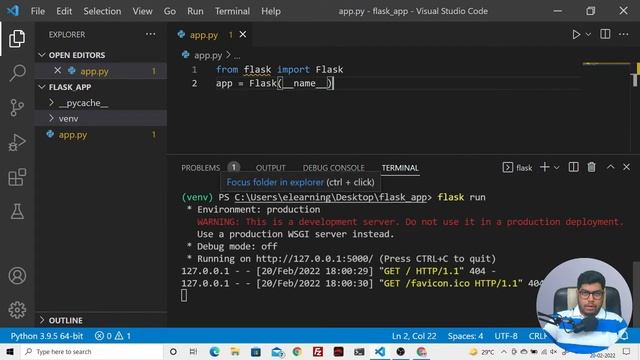 #1 | Creating Virtual Environment & First Flask App | REST API with Python Flask | HINDI смотреть онлайн