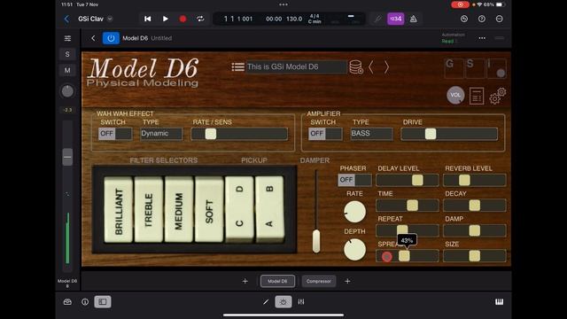 Model D6 - Physical Modeling D6 Clavinet - Tutorial & Demo in Logic Pro for iPad смотреть онлайн