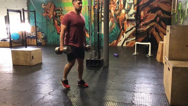 Обратные выпады с гантелями | Dumbbells reverse lunges смотреть онлайн