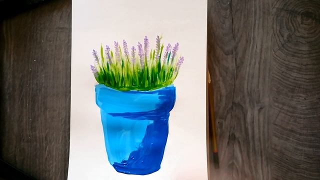Как нарисовать ЛАВАНДУ В ГОРШКЕ акрилом смотреть онлайн