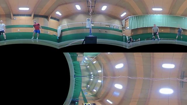 360 video of an indoor badminton game VR compatible смотреть онлайн