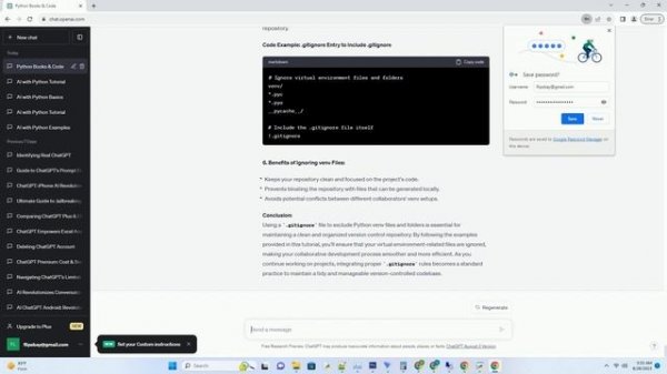 gitignore for python venv