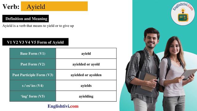 ayield V1 V2 V3 V4 V5 Base Form, Past Simple, Past Participle Form of ayield | Englishtivi.com смотреть онлайн