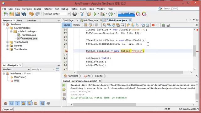 Create your first Java Frame with Netbeans 12.3 смотреть онлайн