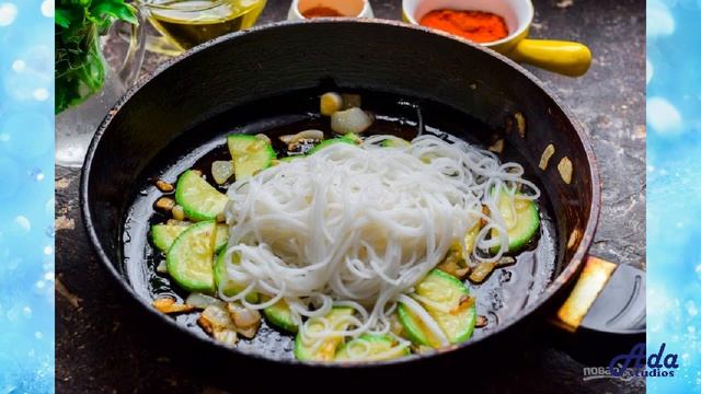 Фунчоза с кабачками Рецепт, пошаговый, как приготовить, видеорецепт смотреть онлайн