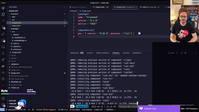 Live Coding a Battle Snakes Chat Bot in Rust | Coreyja's Rust Programming Stream смотреть онлайн