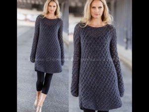 Классный и простой "Цветочный" узор спицами для начинающих! Как в  тунике от Lana Grossa