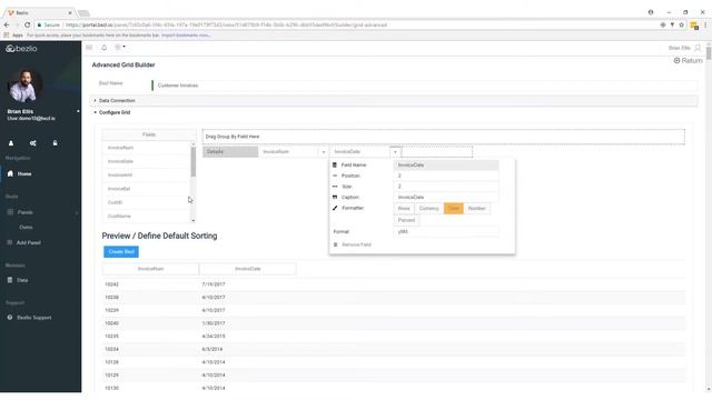 Bezlio - Dashboard Template Demo - Advanced Grid Designer смотреть онлайн