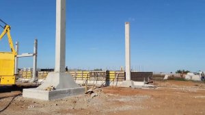 Монтаж железобетонных колонн