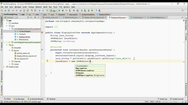 Android JSON Parsing - Perform parsing & display result in a ListView смотреть онлайн