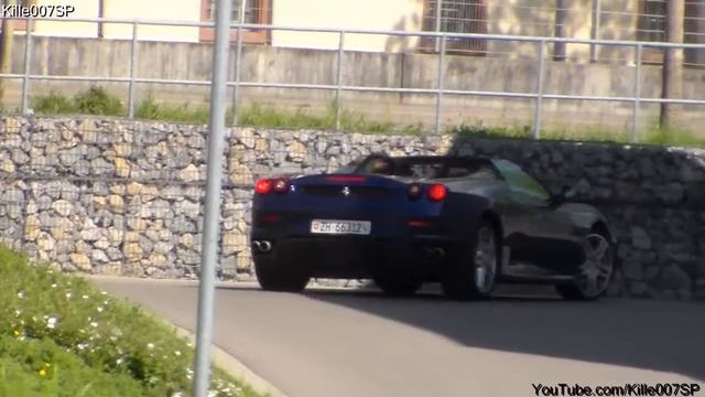 Blue Ferrari F430 Spider lovely sound HD смотреть онлайн