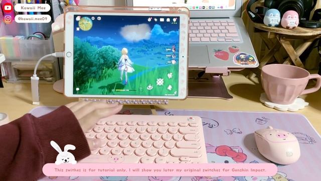 ? how to use a keyboard and mouse to play genshin impact & among us ? | ipad pro ? | kawaii mee смотреть онлайн