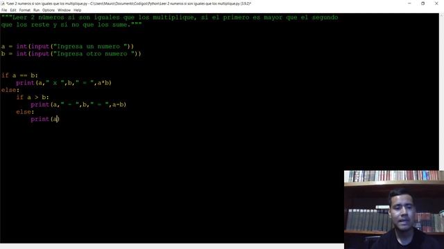 Programación en Python – Condicionales - Leer 2 números si son iguales que los multiplique смотреть онлайн