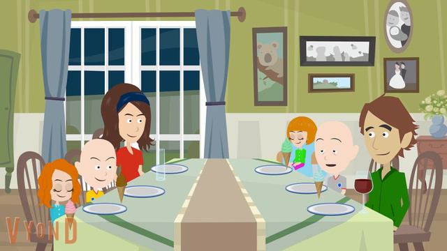 Classic Caillou Misbehaves At Dinner