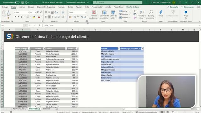 Obtener la fecha del último pago de cada cliente en EXCEL. смотреть онлайн
