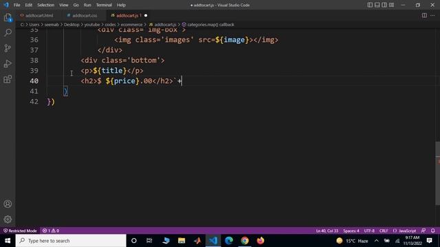 Ecommerce Website | Add to Cart | Delete from Cart | HTML, CSS & JavaScript смотреть онлайн
