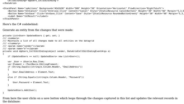 Code Review: Saving WPF DataGrid changes to Entity Framework смотреть онлайн