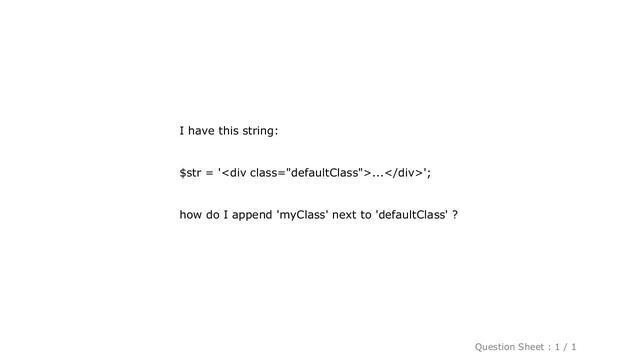 HTML : PHP string manipulation: Append html class to a string смотреть онлайн