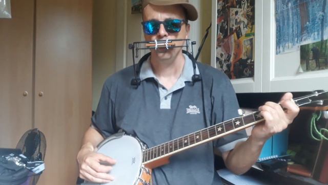 Practice: Oh Susanna - G harmonica and banjo смотреть онлайн