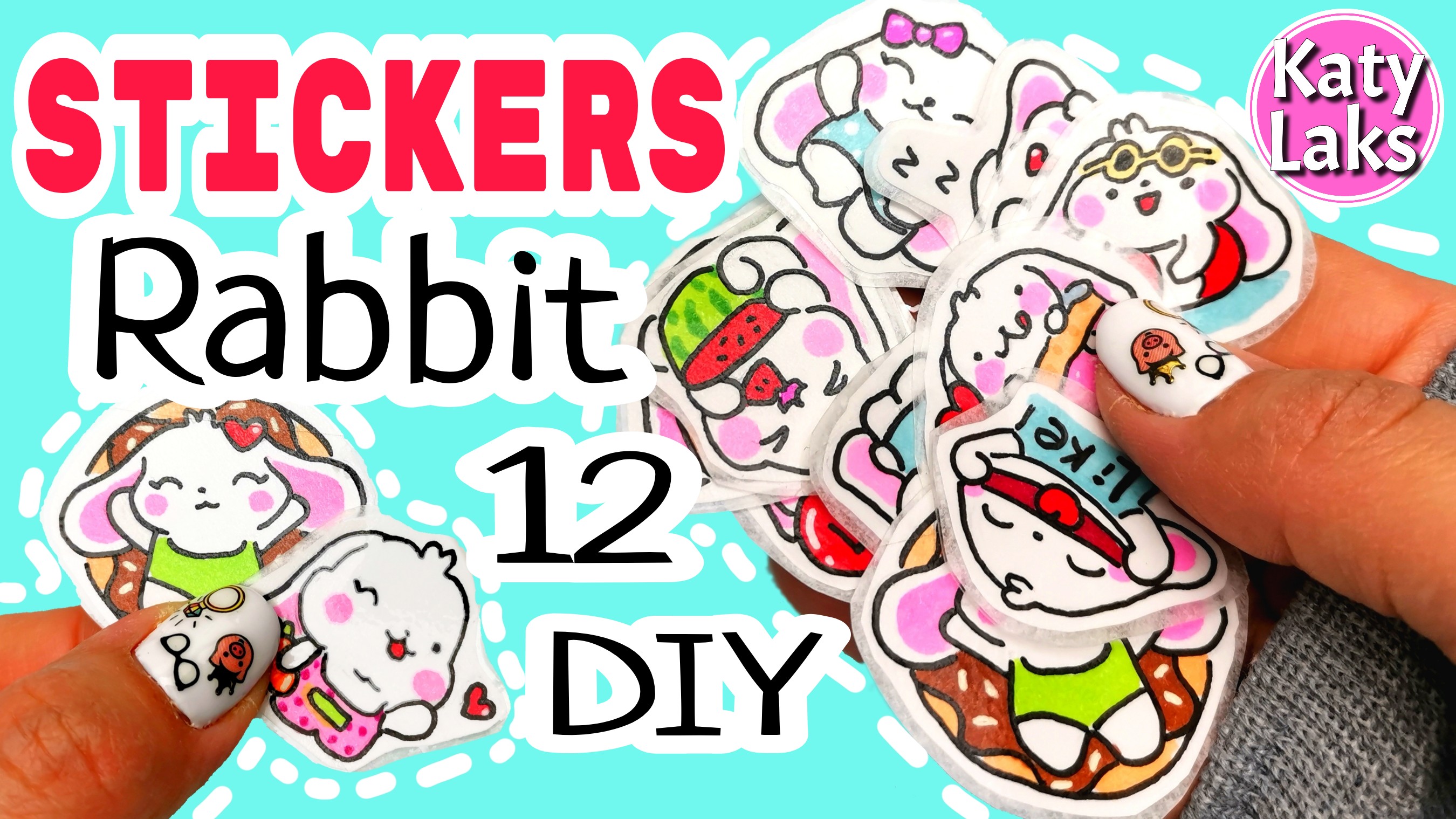 ?Как сделать наклейки /Как нарисовать кролика